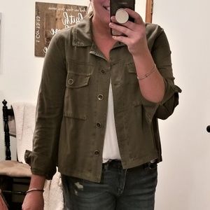 Caslon utility jacket size med fits like large